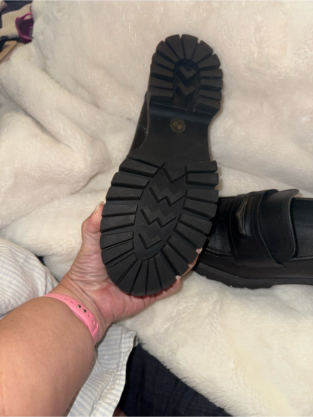 Steve Madden Black Leather Penny Loafers with Metal Accent - Picture 2 of 2